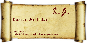 Kozma Julitta névjegykártya